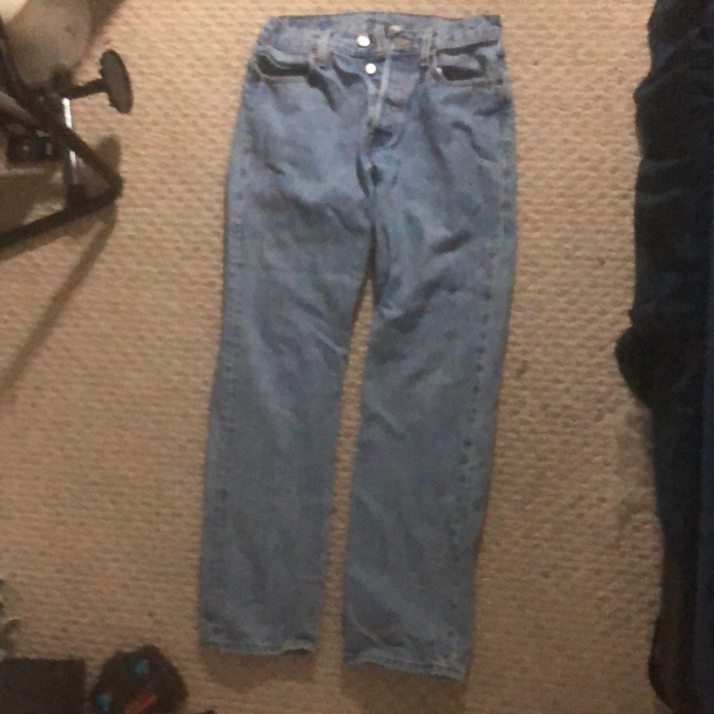 Levi 501 blue button fly jeans